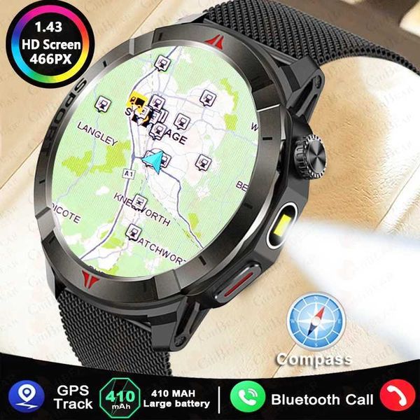 2025 New Outdoor Rugged Military GPS Men Smartwatch Call Cpass LED Lighting IP68 Waterproof 1.43 AMOLED Watch Man Z241218
