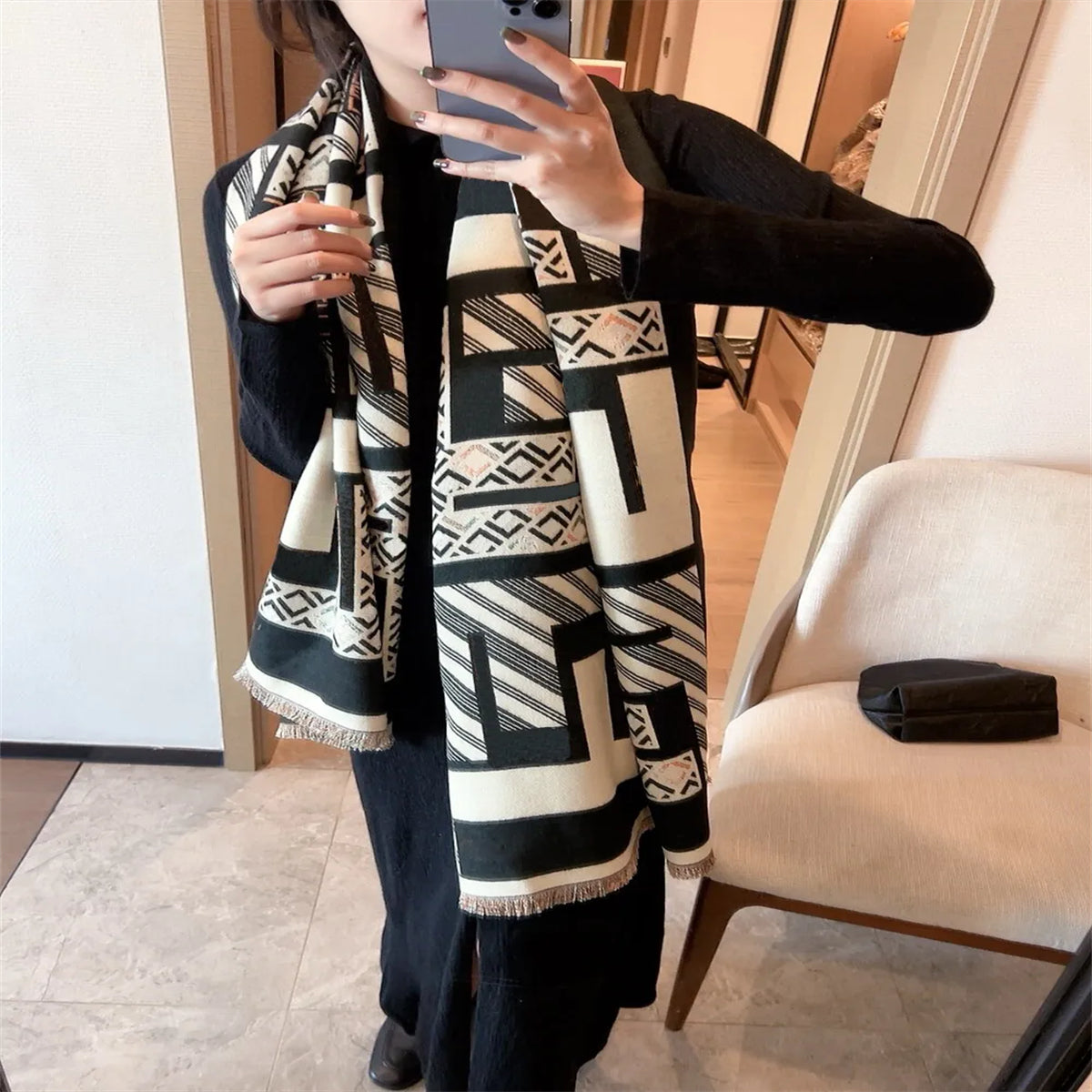 Fashion Women Cashmere Scarves Designer Scarf Soft Touch Warm Wraps Autumn Winter Long Shawls Quality Scarf Outdoor Recreation Classic Letter Printe