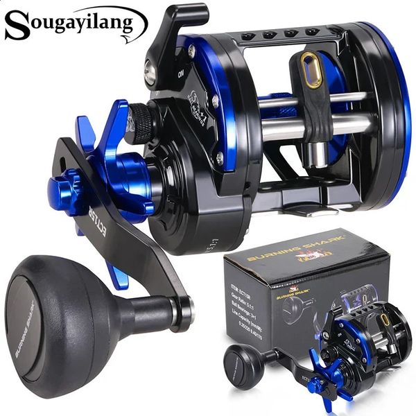 Sougayilang Trolling Reel Level Wind Graphite Body Fishing Durable StainlessSteel Large Line Capacity for Saltwater 241120