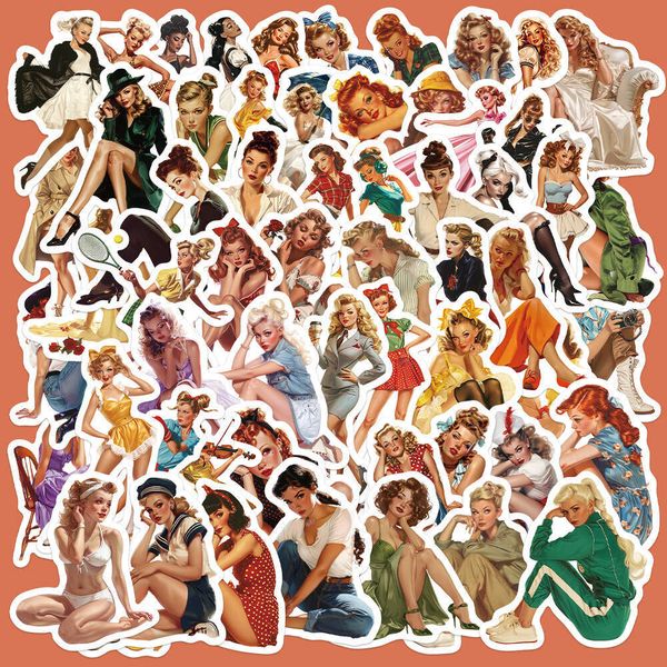 60 pieces of girl stickers, laptop, notebook, account book, phone case decoration, waterproof DIY stickers