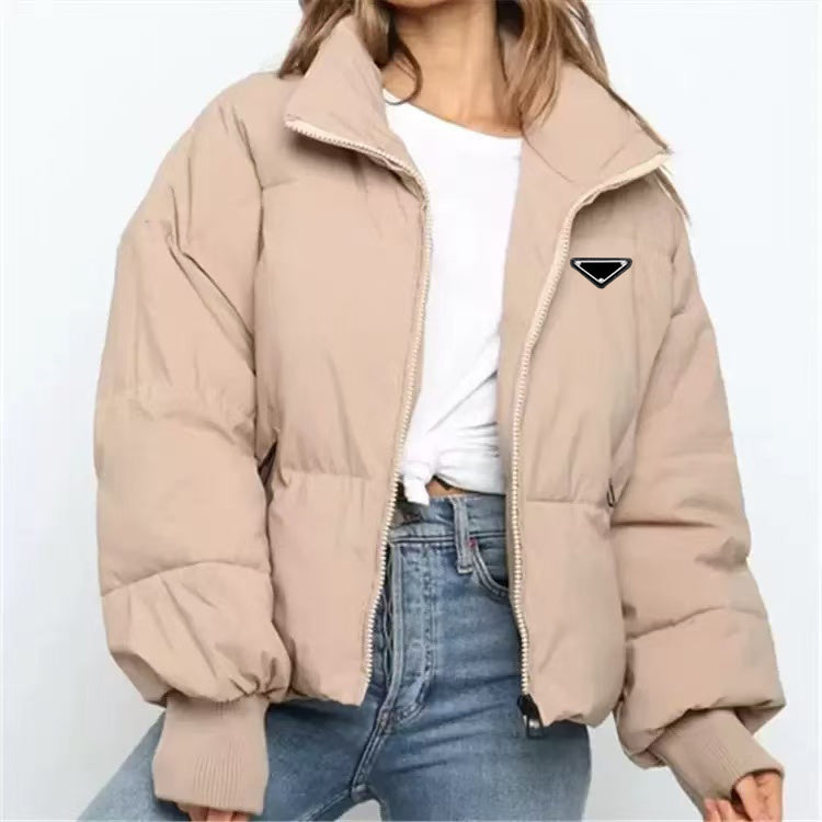 Winter Jacket Women Outerwear Puffer Jacket Women Coat Black White Long Sleeves Casual Sweatshirts Warm Comfortable Short Parka Windproof Women&#039