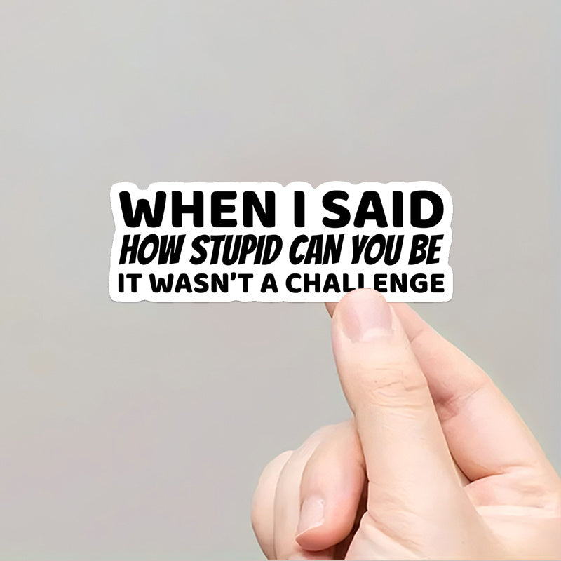 TEMU 3pcs "when I Say How Stupid You Are" Vinyl Decal - Reusable Self-adhesive Sticker For Wood, Plastic, Glass, Metal, Suitable For Car Stickers,