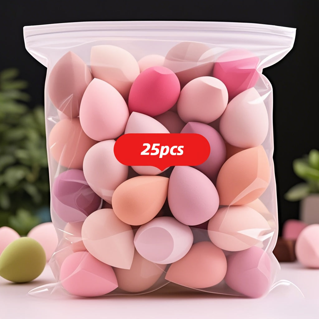 TEMU 20- 25pcs Non-absorbent Makeup Sponges, Angled Beauty Blenders With Case