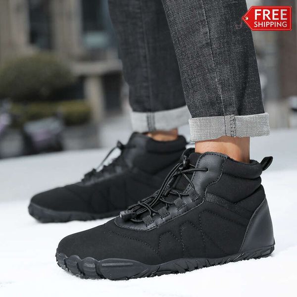Waterproof snow boots for men and women winter high top cotton shoes warm outdoor booties with fleece sneakers free shipping jd