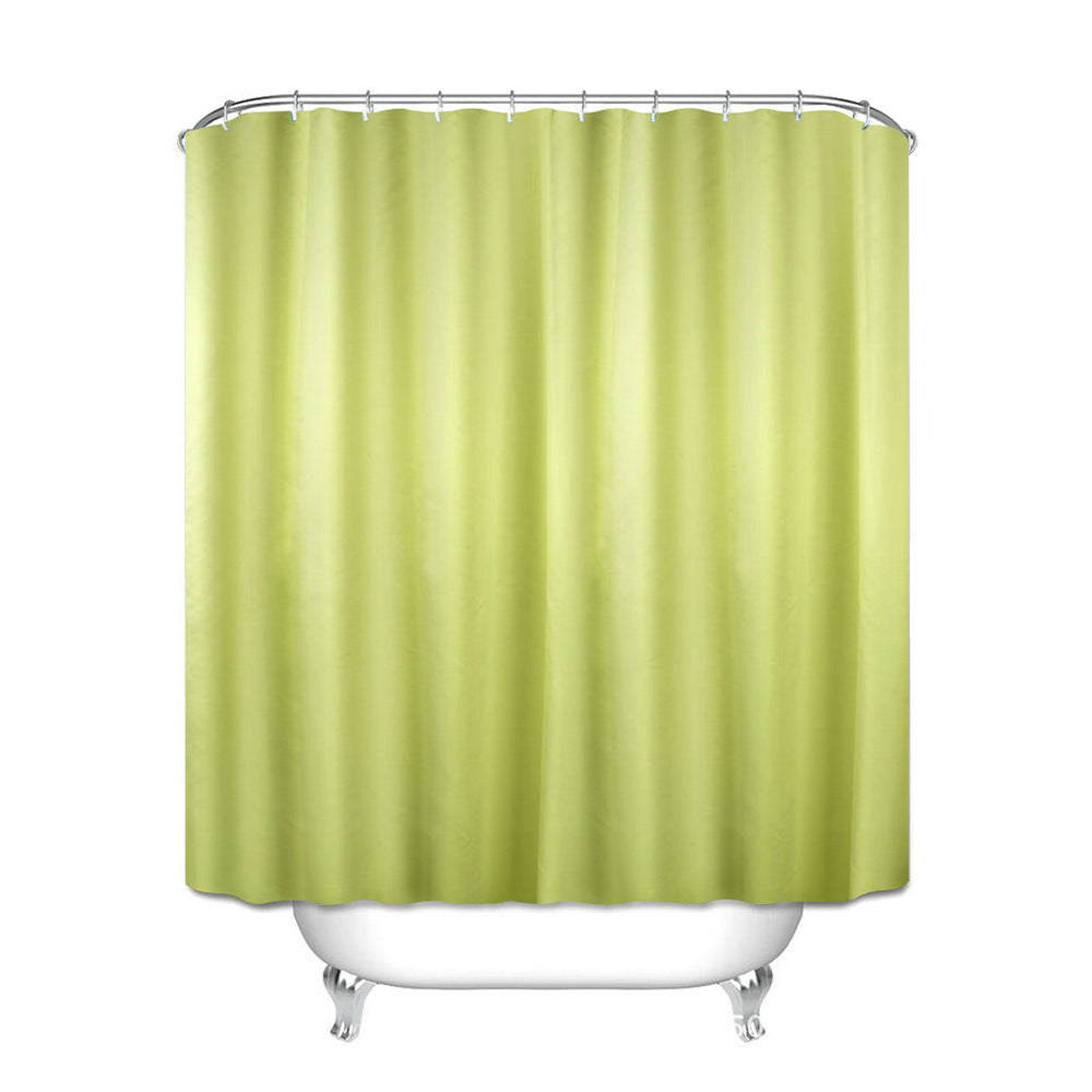 YL-37308 dry and wet solid color curved bath curtain punch-free L-shaped solid color polyester partition curtain bathroom curtain waterproof hanging