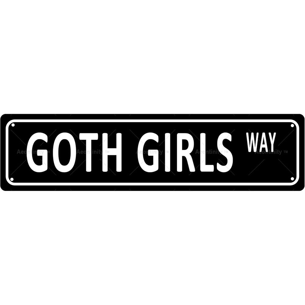 TEMU Goth Girls Vintage Metal Tin Sign - 16x4" | Home, Bar, Cafe & Garage Wall Decor, Street Sign, Room Decor, Bathroom Decor