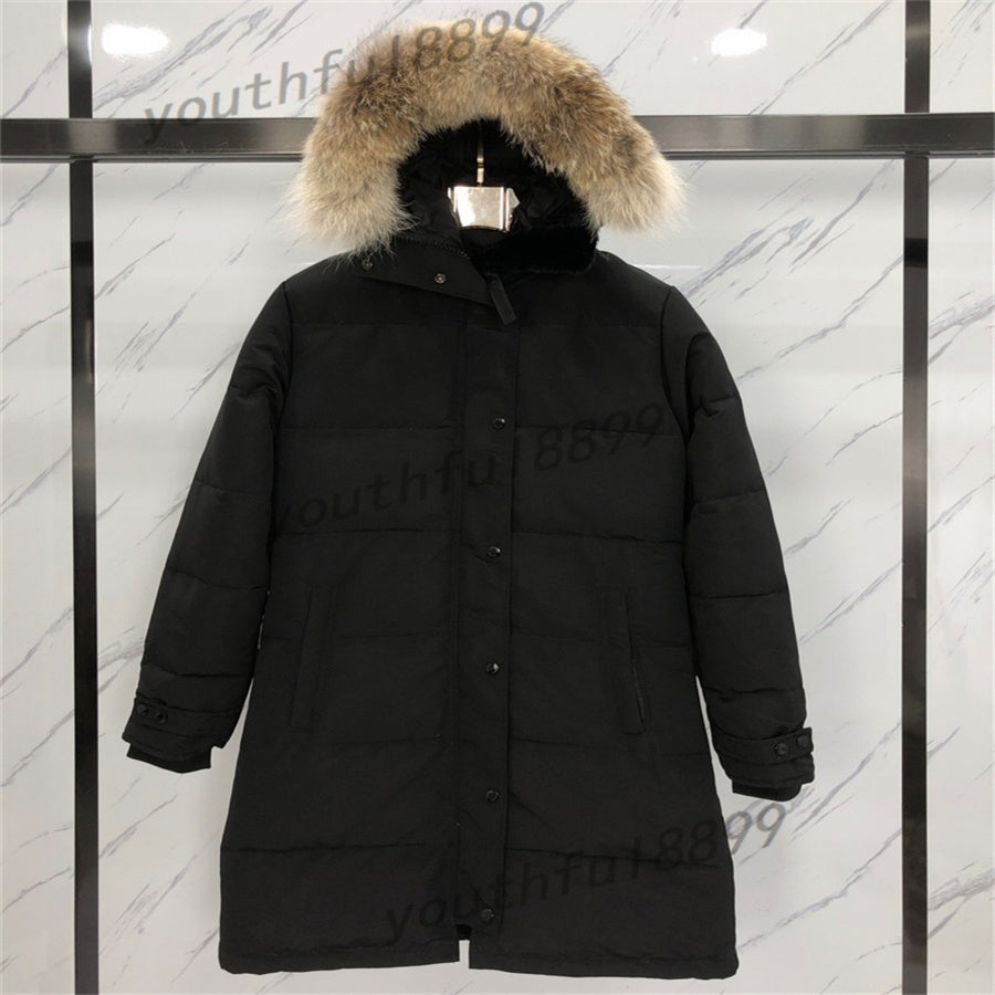 Women Designer Down Jacket Long Coat Large Pocket Fur Collar Jacket Down Parkas Winter Thick Warm puffer jacket Coats Windproof Streetwear