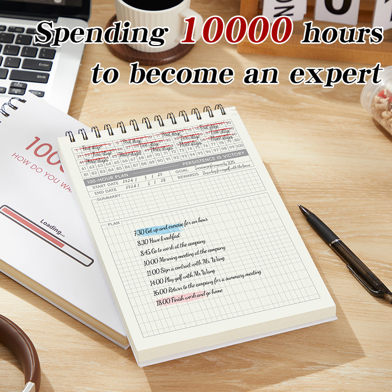 Personalized Arab Script Design Diary - Custom Printed Dot Grid Spiral Notebook Organizer