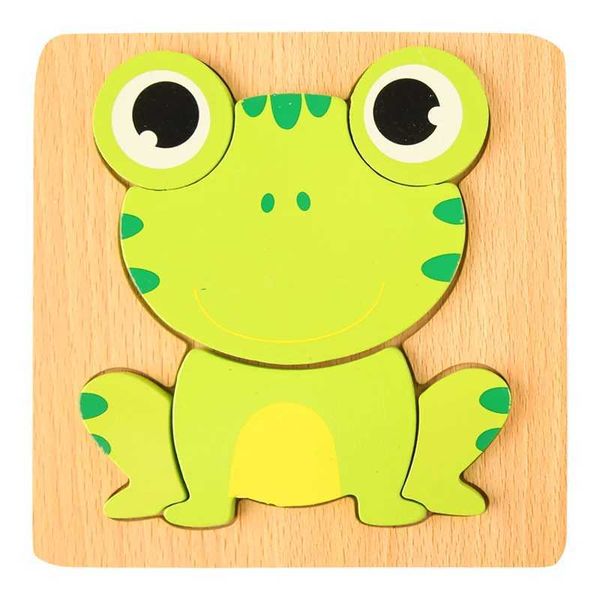 3D Wooden Puzzles Educational Animals Early Learning Cognition Intelligence Puzzle Game For Children Toys LX241024