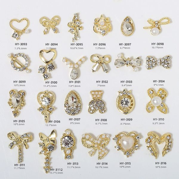 3D metal Zircon jewelry nail art decorations top quality crystal manicure diamond charms decoration