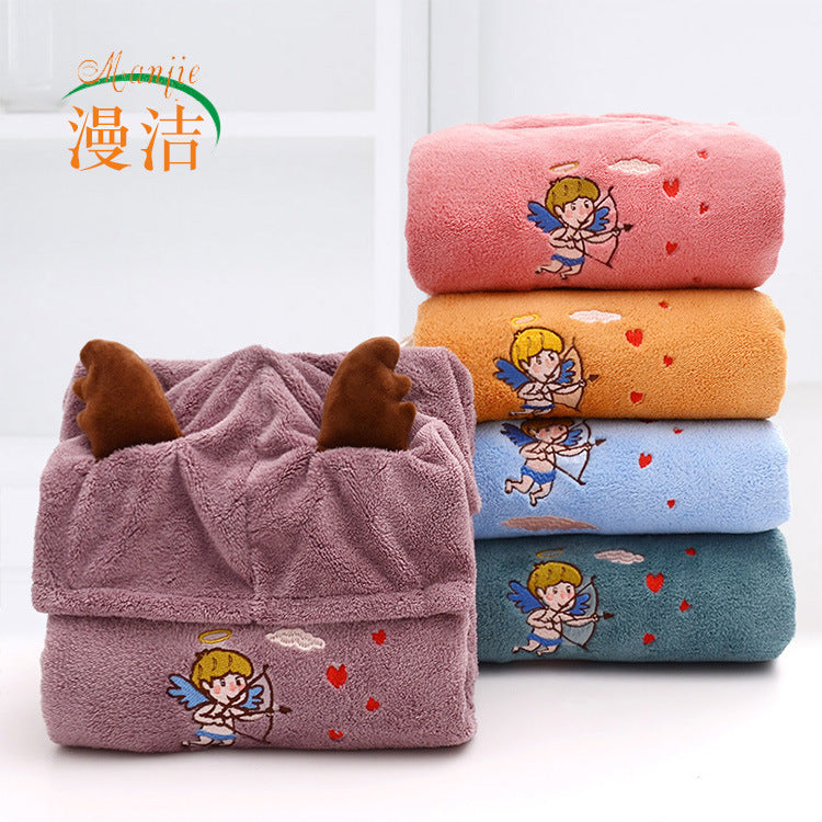 Baby Bathrobe Infant Bath Towel Boy Girl Blankets Swaddle with Hood Cartoon Coral Fleece Towel Blanket Newborn Kids Bedding