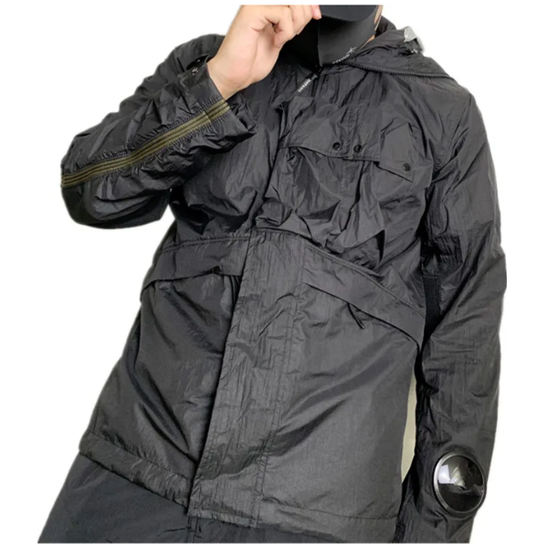 Company Men&#039;s Jackets Goggle Hooded Jacket Spring And Autumn Outdoor Windbreaker Fashion Brand Metal Nylon Outerwear Coats Popular Stre
