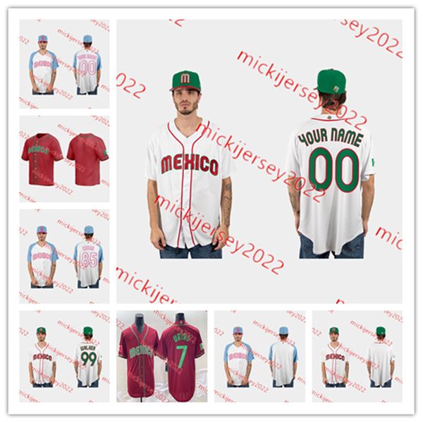 Mexico Baseball Jersey 2024 WBC Custom Stitched - Romero Perez Aranda Urquidy Assad Cessa Verdugo
