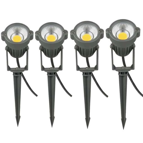 4PCS LED COB Garden Light 3W 5W Outdoor Peak Lawn Light Waterproof LED Garden Light Road Spotlight AC110V220V DC12V X241102