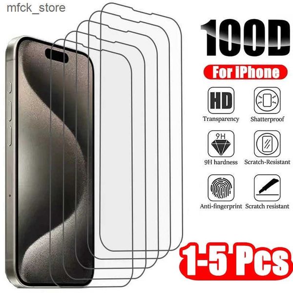 Cell Phone Protectors 1-5Pcs Tempered 16 15 14 13 12 11 Pro Max Screen Protector for IPhone 7 8 SE X XS XR Protective Glass Film J241202