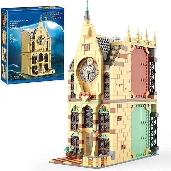 Blocks 1071PCS Classical Clock Tower Building Blocks Medieval Magic Castle City Street View Assembly MOC Model Bricks Kids Toys GiftsY241106