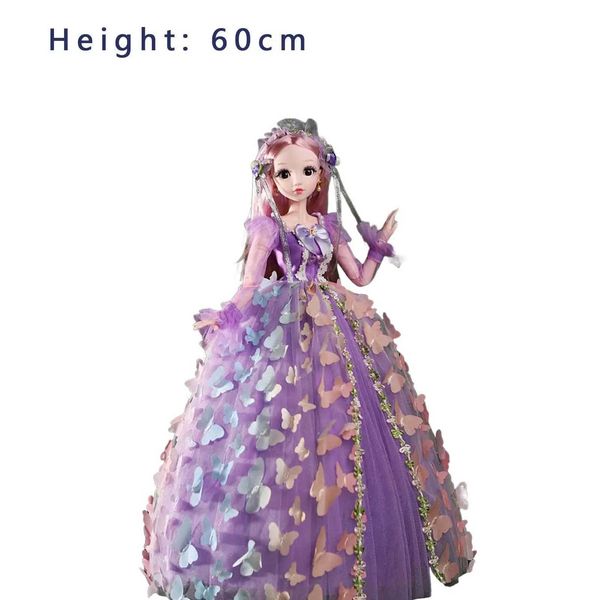 60 cm Adorable Princess Fashion Doll Ball Jointed Doll With Clothes Dress Makeup Musical for Kids Girl Best Gift Doll Playset X250210