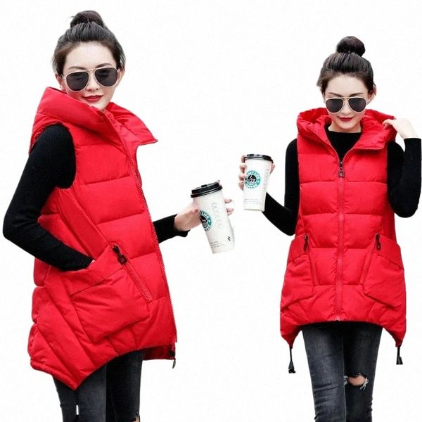 2023 Autumn Winter Women Vestre Grosso Novo Algodão Algodão Tamanho 5xl Clothing Cloist Coloque quente Mulheres com jaqueta sem mangas colet