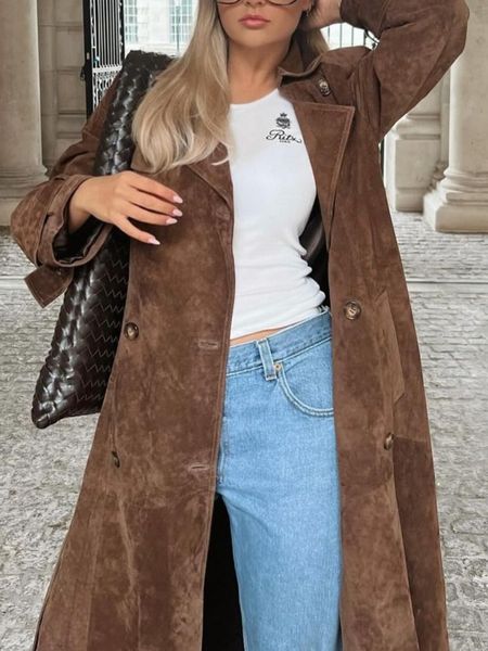 Women&#039;s Trench Coats Winter Long Shirt Dress Women Brown Windbreak Coat Korean Plus Large Size Casual Outerwear Thickening Fashion