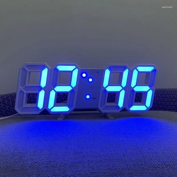 Wall 3D Led Digital Clock Hanging Decoration Home Decor Interior Room Night Light Mode For Bedroom Large