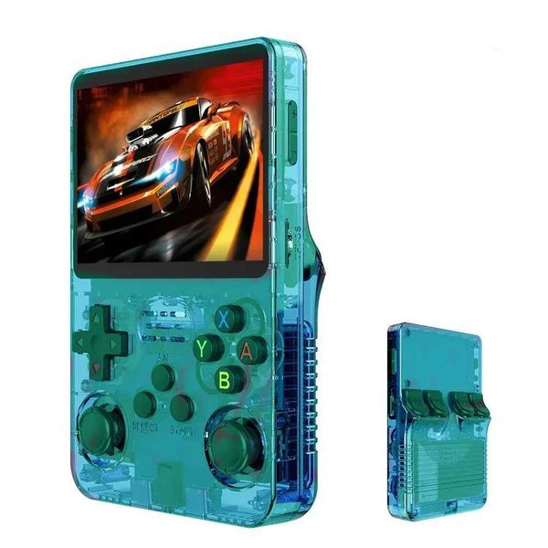 R36S Handheld Game Console 3.5-inch Retro Handheld Video Game Console 64GB Built in 15000 Games Blue and Green M240828