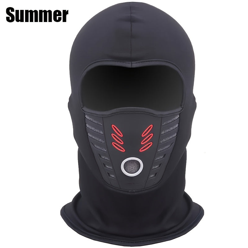 TEMU Motorcycle Face Mask - Summer Mesh-winter Version | Breathable For Summer, Warm For Winter | Dust-windproof Full Coverage With Neck Protection |