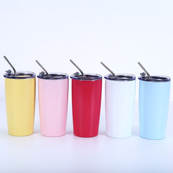 New 20oz straight straw stainless steel and portable coffee cup, insulated car cup