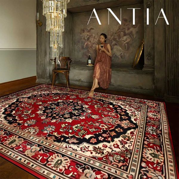 Persian style large living room carpet washable room decoration home floor mat luxurious lounge soft carpet anti slip bedroom bedding W24081