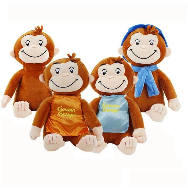 Plush Dolls 4 Styles 30Cm Curious George P Doll Boots Monkey Stuffed Toy Animal Peluche Toys For Kids Christmas Birthday Gifts 201204 Otpqh