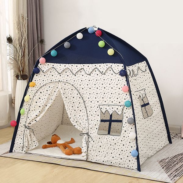Toy Tents 130*100*130cm Kids Indoor Outdoor Tent Bed Little Castle Princess Oversized House Folding Game Birthday Gifts 230111