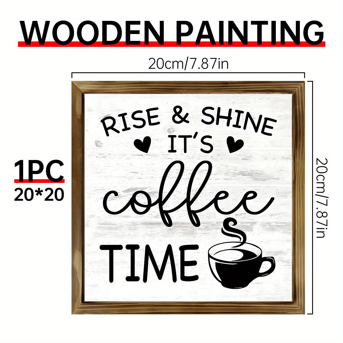 TEMU 1pc Wooden Sign Coffee Desktop Ornament, ' It' Time' Letter Tabletop Home Office Decor, Art Craft Ornament, Ideal Gifts For , Holiday Memorial