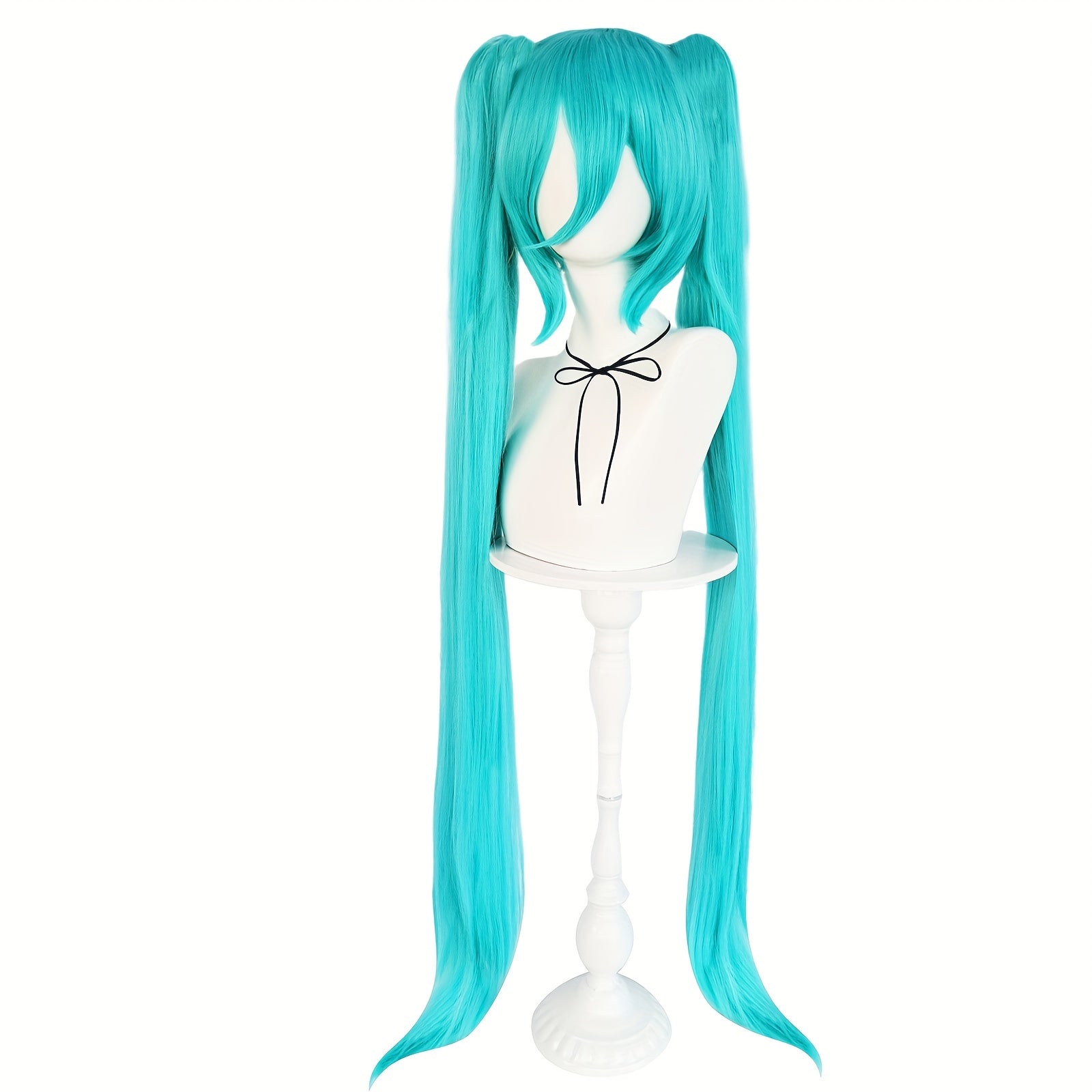 TEMU 1 Universal Anime Wig For Men And Women, Fashionable Lake Blue Double Ponytail Hairpin, Suitable For Parties And Dress-up