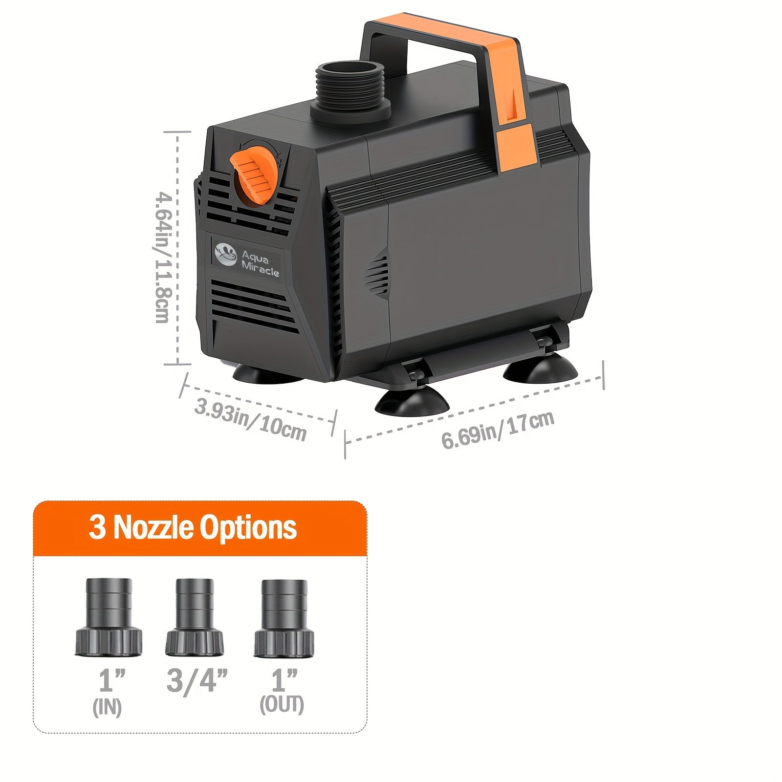 TEMU Aquamiracle 1050-1200gph Aquarium Water Pumps Fountain Pump Pond Pump Submersible Water Pump With For Fountain, Waterfall, , Filtration, Water