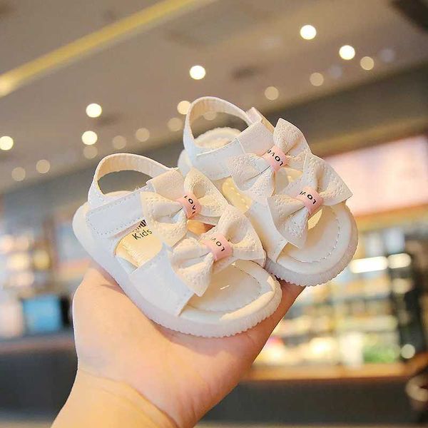 Summer Korean Style Sandals Kawaii Bowtie Girls Toddler Soft Sole Antislip Infant Baby 1 Year Shoes First Walkers WX5.28