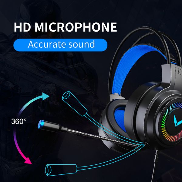 G58 computer headset head wearing gaming game 7.1 channel eating chicken wired headset with microphone headset