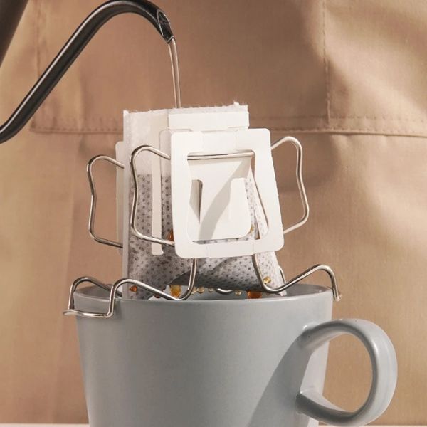 1PC Coffee Filter Holder Portable Reusable Outdoor Tea Filters Dripper Baskets Ear Drip Paper Bag Shelf 241015