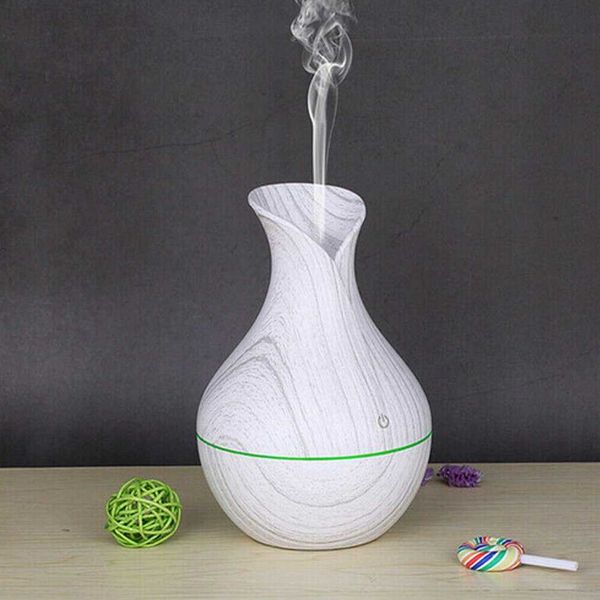 Humidifiers Humidifiers Creative Wood Grain Vase Humidifier Mute Aromatherapy Locomotive Office Home USB Colorful Lamp Humidifier L230914 CL
