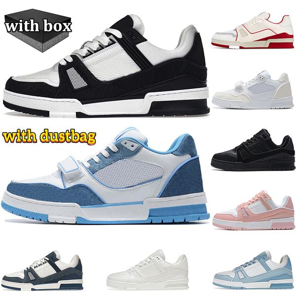 with box designer Casual Shoe for men womens black white baby bule orange trainer shoes skate sneakers mens sports trainers platform outdoor