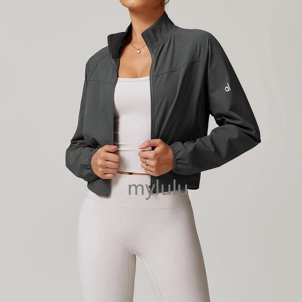 Women Yoga Jacket Womens Workout Sports gym Coat Fitness Jackets Sports Quick Dry Activewear Top Solid Zip Up Sweatshirt Sportwear