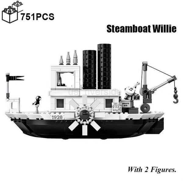 751pcs Creative Steamboat Blocks Willie Building Blocks Idéias 21317 Moc Assemble Bricks Toys Presente para crianças Crianças Z250120