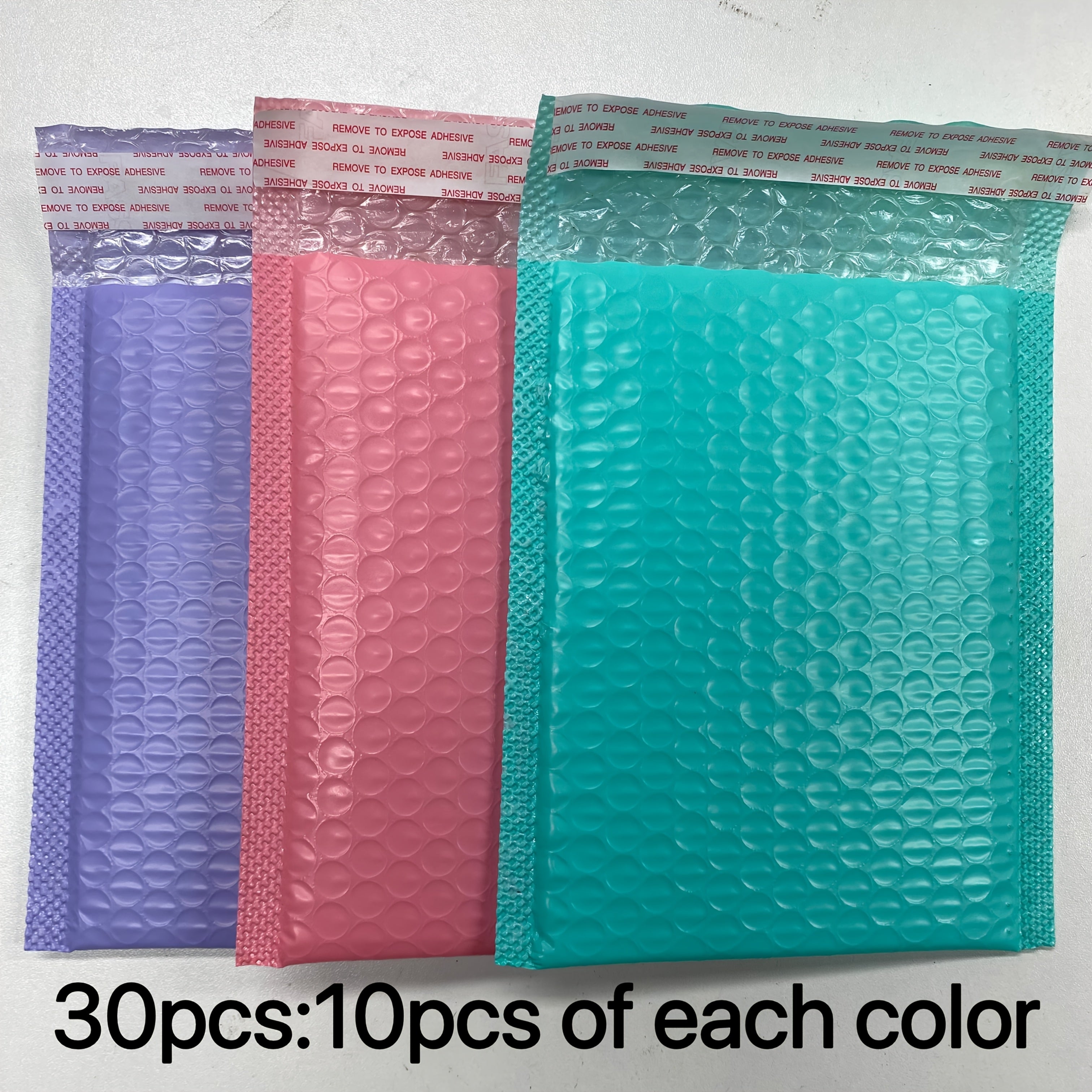 TEMU 30pcs Bubble Mailers Assorted Colors - Durable 6x9 Inch Self-sealing Shipping Envelopes With Hexagonal Pattern For Secure Packaging - Boutiques,