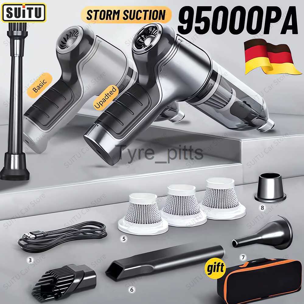 Vacuum Cleaners 95000Pa Wireless Car Vacuum Cleaner Strong Suction Handheld Auto Vacuum Home amp Car Dual Use Mini Vacuum Cleaner HomeAppliance x081