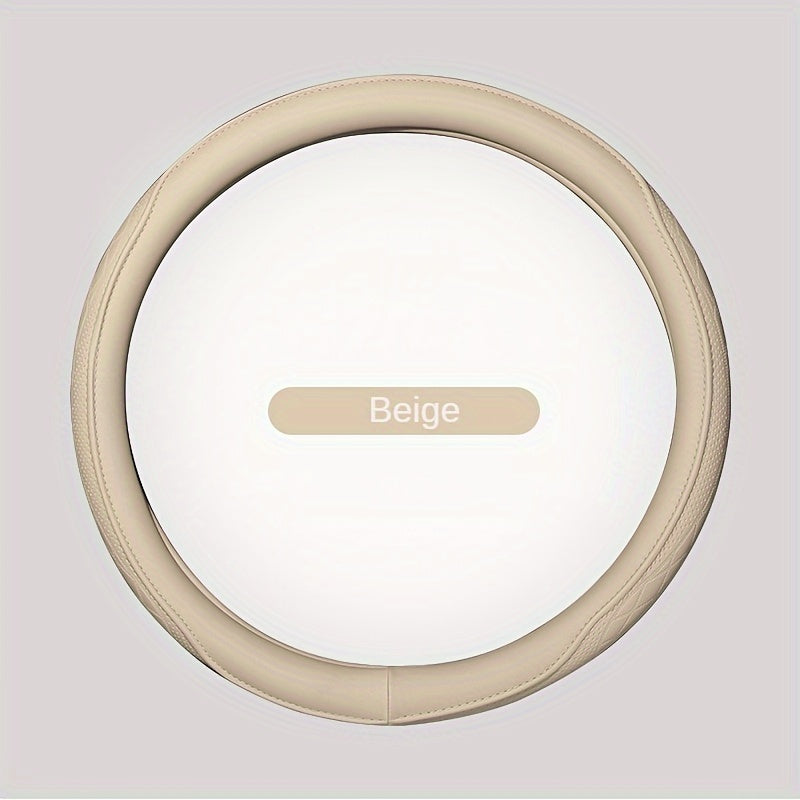 TEMU Napaliather Steering Wheel Cover, Breathable, Non-slip, 15 Inch, For Car