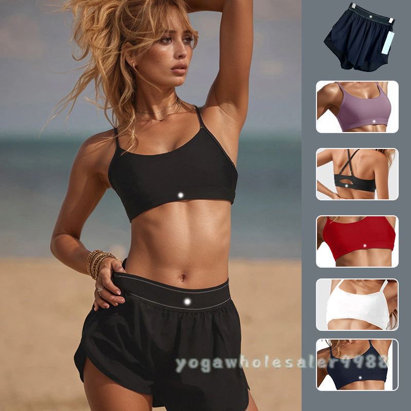 Yoga Set Women lingerie 2 Pieces Sportswear Gym Top workout sets Sports Bra High-Waist Yoga Fitness Shorts Yoga Bra for Women deal for Outdoors and