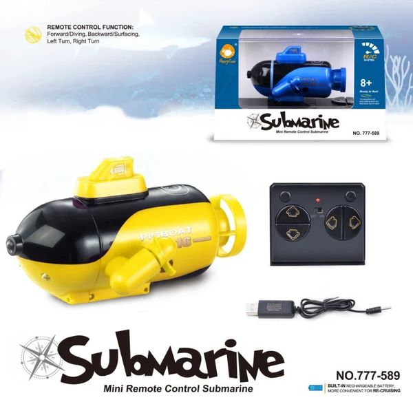 Mini Wireless Remote-Controlled Submarine Four Channel Boat Double Helix Power Rechargeable Underwater Toys 250102