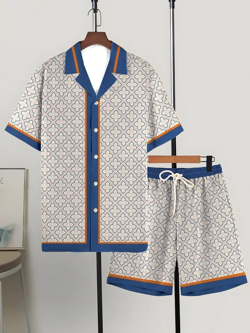 Lanjia- Hawaiian Shirt American Pattern Mens Independence Day Set Suitable For Summer Parties 3D Digital Print 250710 Ce5f4