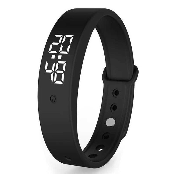 LED digital smart bracelet monitor thermometer vibration aluminum wristband smart bracelet waterproof smart wristband Y241114