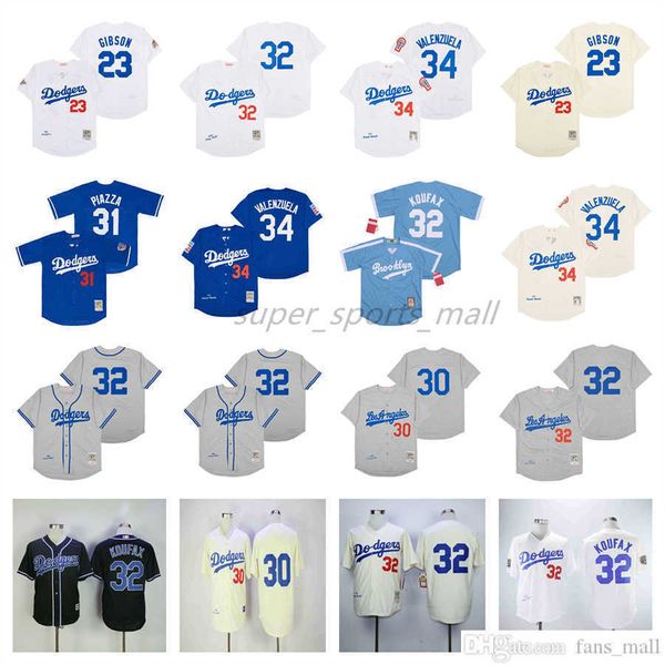Vintage Movie College Baseball Wears Jersey 23 Kirk Gibson 1988 31 Piazza 34 Fernando Valenzuela Jerseys 1981