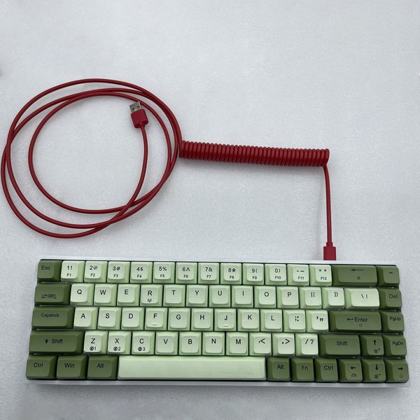 1.5m Mechanical Keyboard Data Cable Coiled Aviator Wire Type-C to USB Plug-in Cable Connector Spring Wire Keyboard Kit Accessory