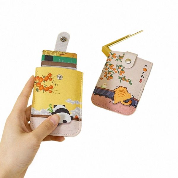 laminated Concealed Mini Card Wallet RFID Blocking 6 Card Pockets ID Card Holder Pull-out Type PU Leather Business Case W4b3#